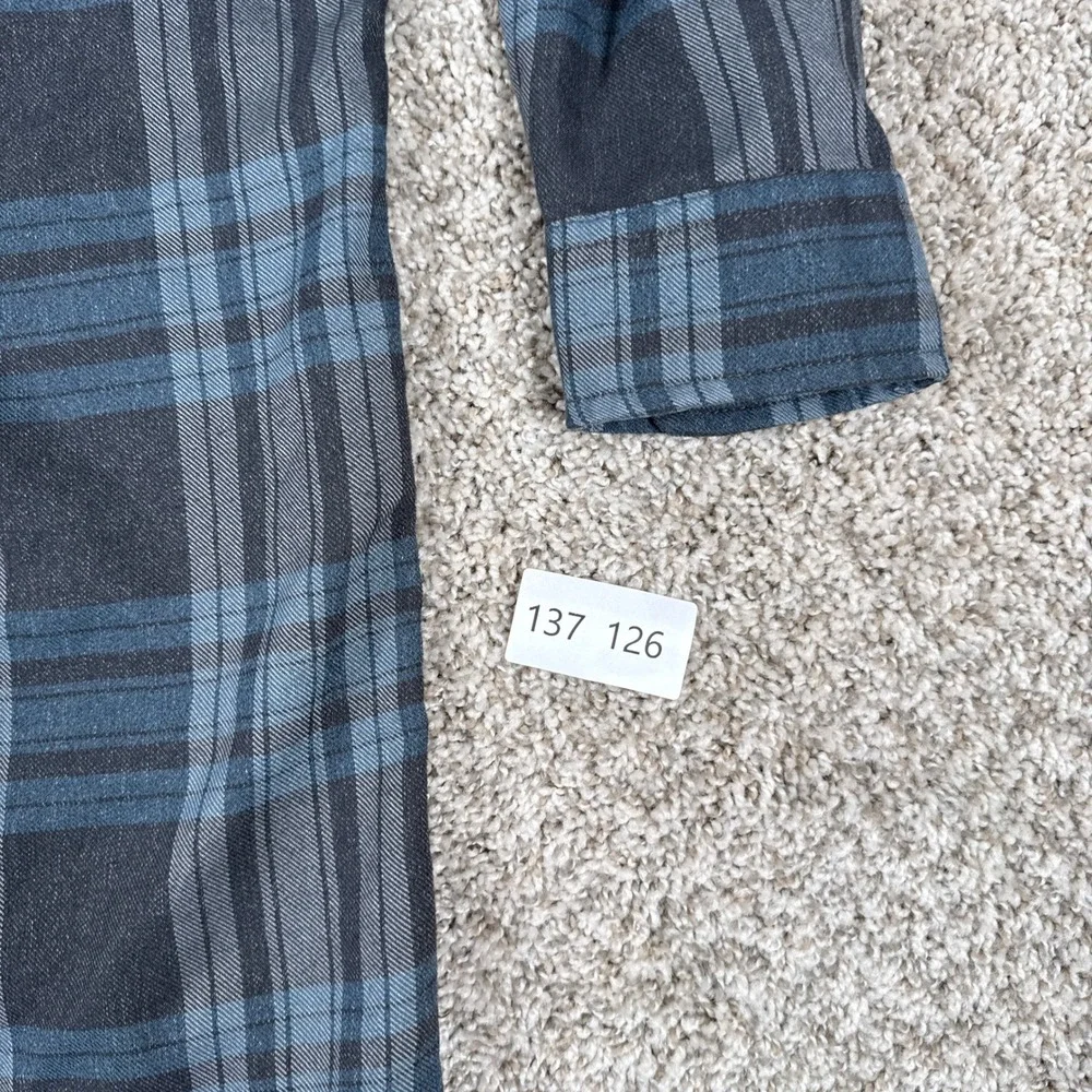 The North Face Shirt‎ Mens Large Blue Grey Plaid Button Down Long Sleeve
